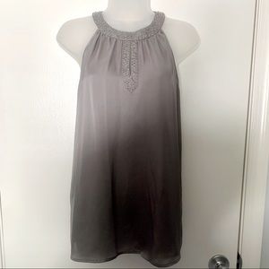 Loose Flowy Gray Top with beading, Medium